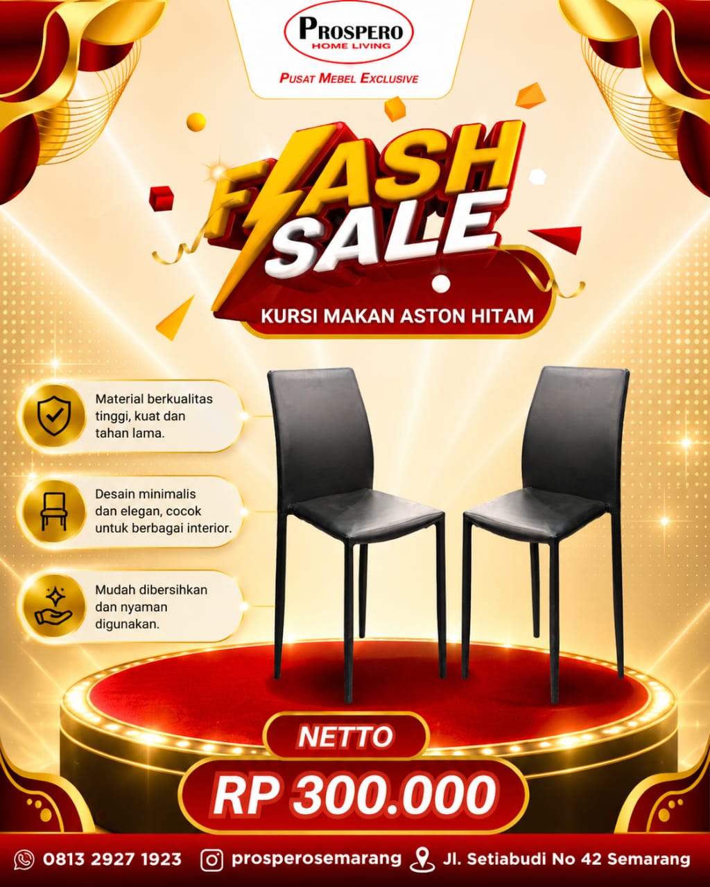 KURSI MAKAN ASTON HITAM