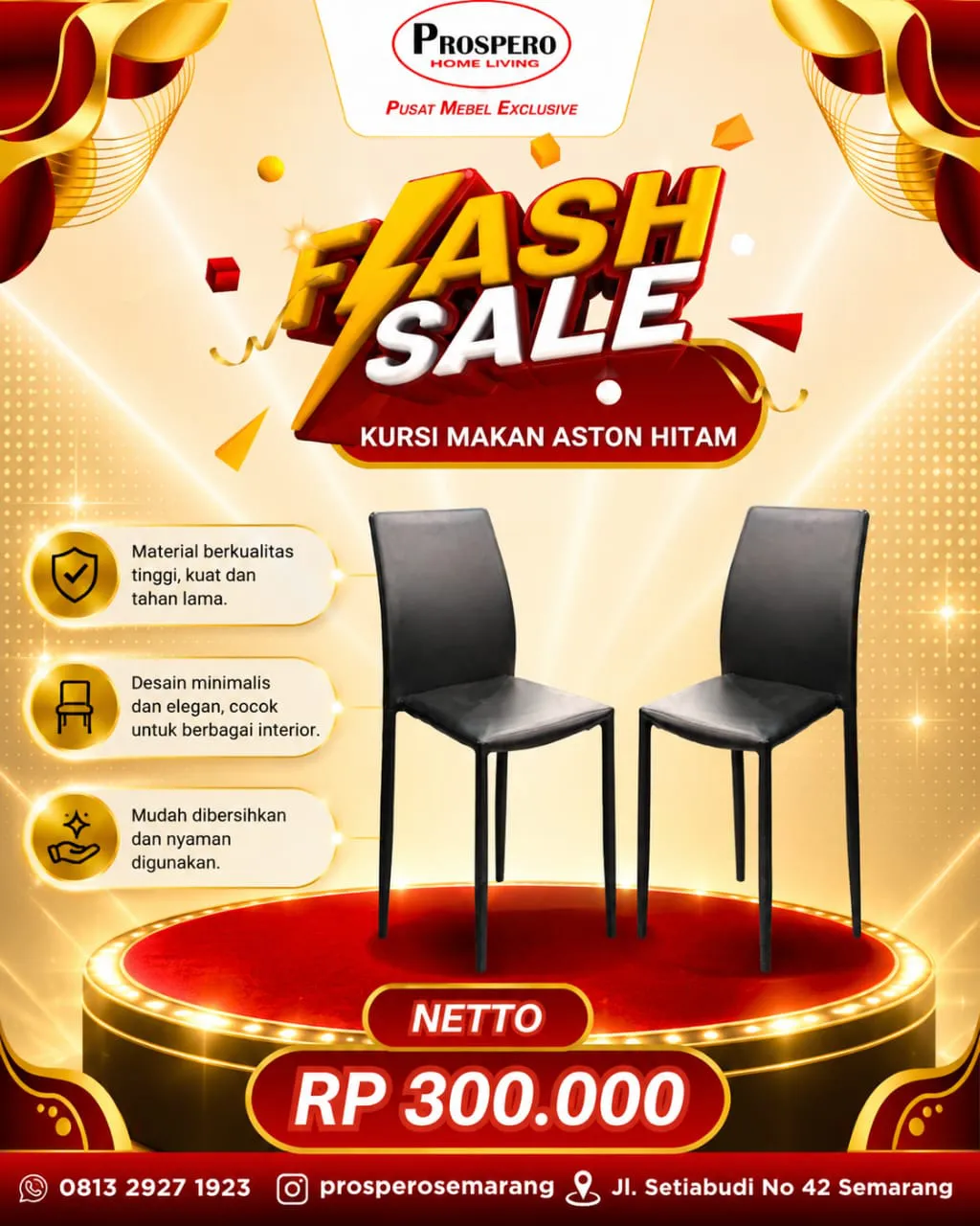 KURSI MAKAN ASTON HITAM