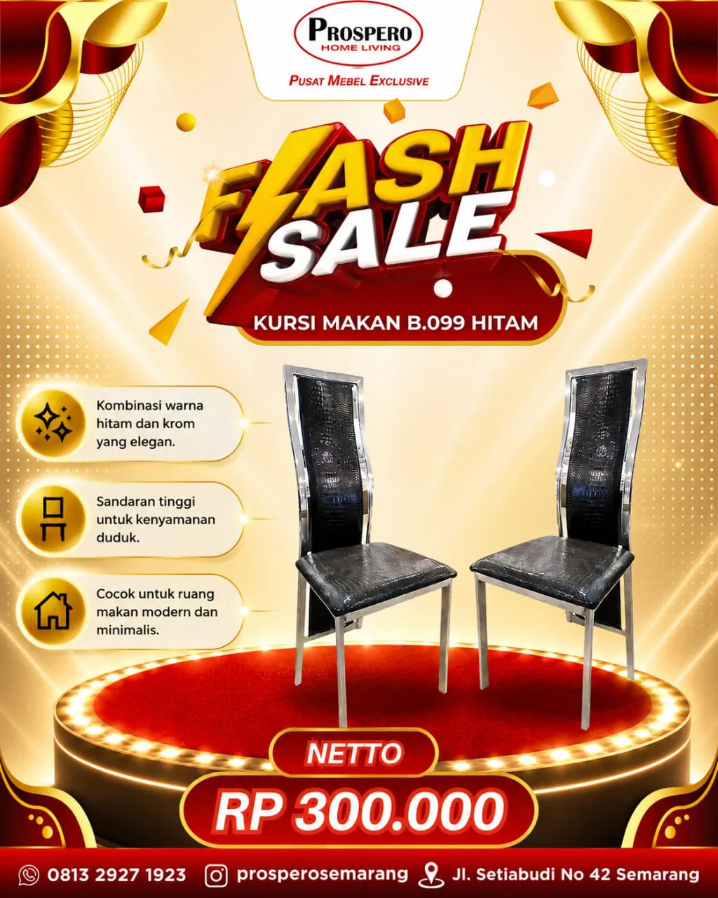 KURSI MAKAN B.099 HITAM