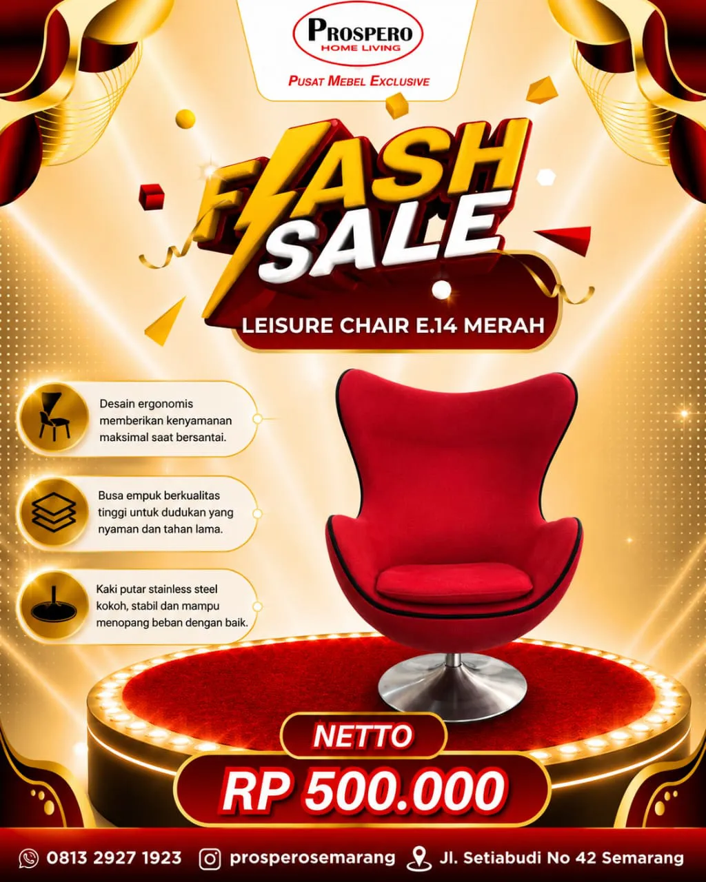 LEISURE CHAIR E.14 MERAH