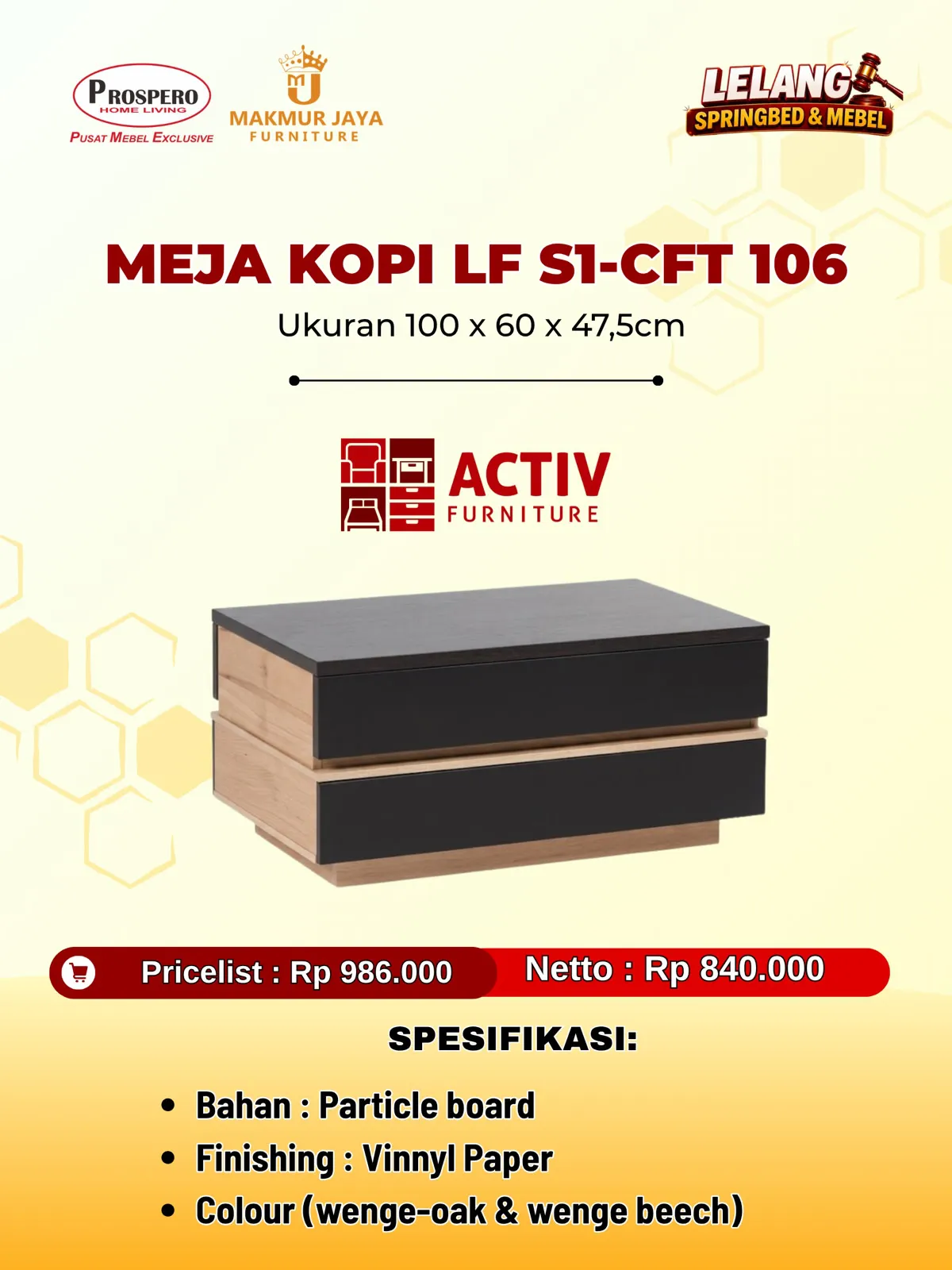 Meja tamu ACTIV LF S1-CFT 106