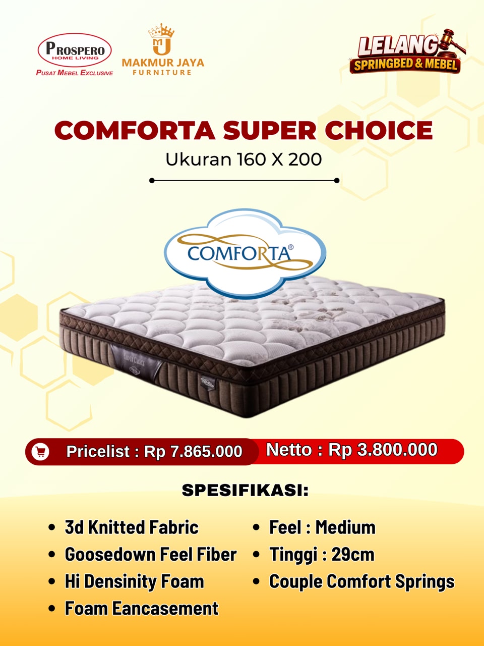 Kasur COMFORTA super choice ukuran 160x200