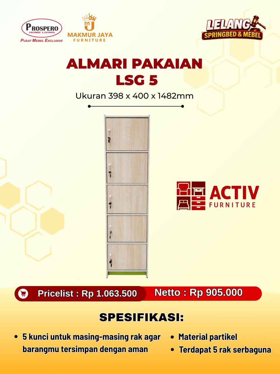 Almari pakaian P1 ACTIV LSG 5