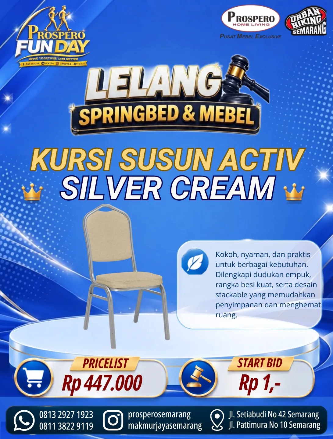 KURSI SUSUN ACTIV SILVER CREAM