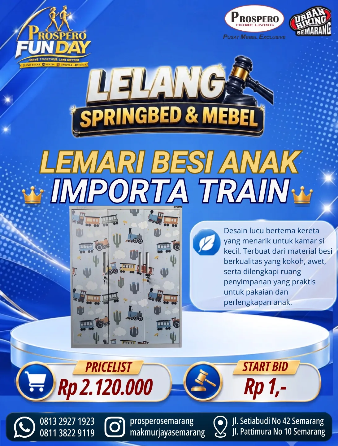 LEMARI BESI ANAK IMPORTA TRAIN