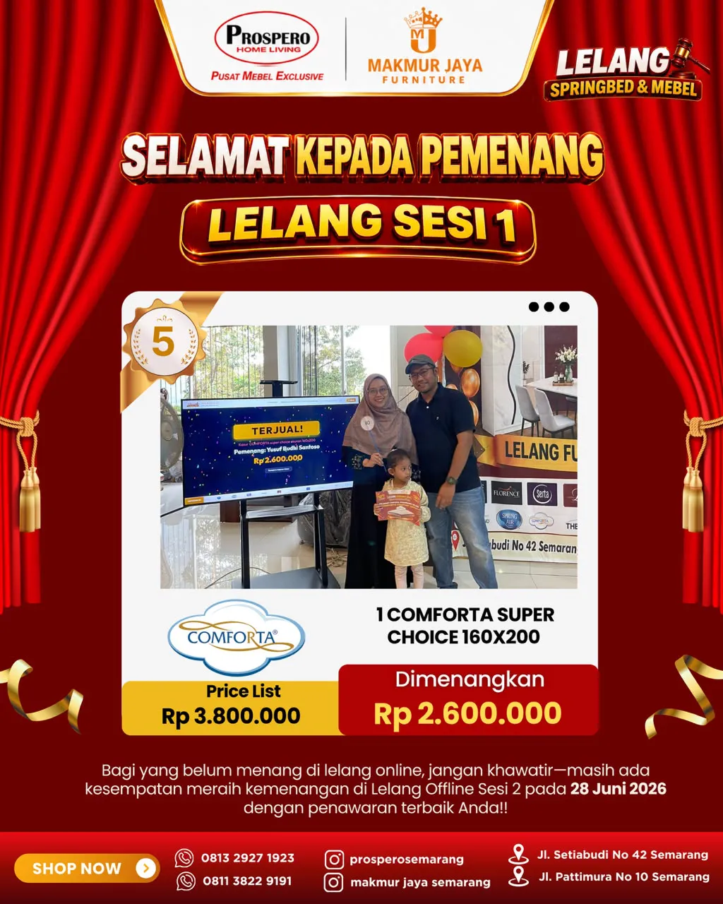 Serah Terima Kasur COMFORTA super choice ukuran 160x200