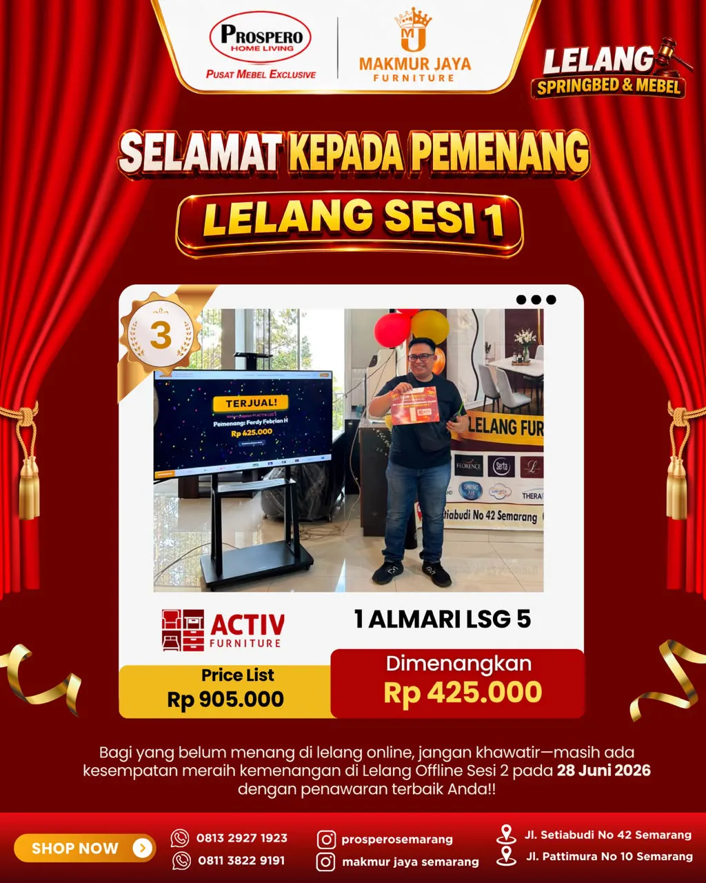 Serah Terima Almari pakaian P1 ACTIV LSG 5