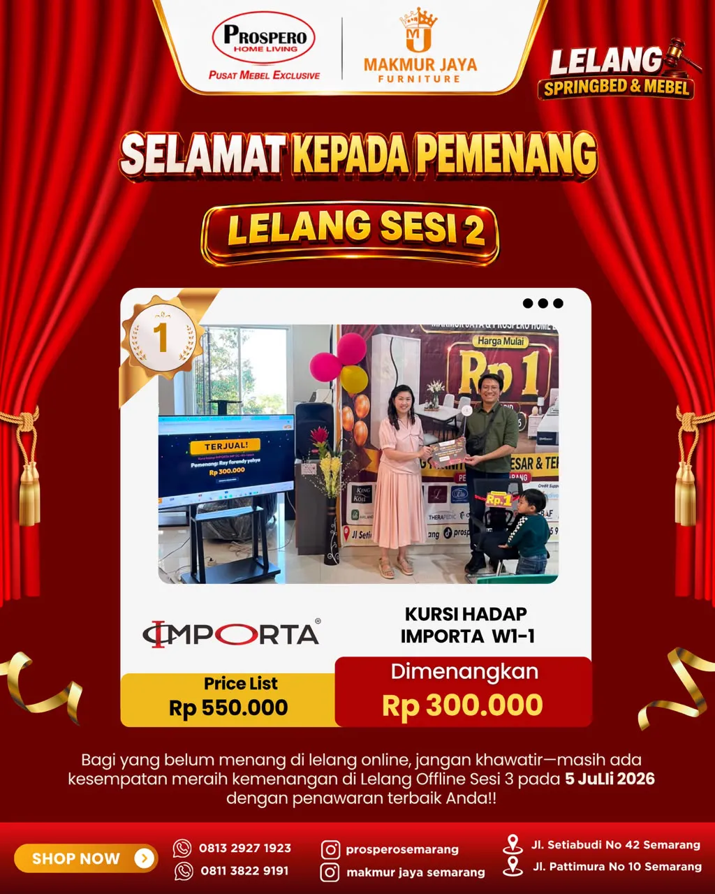 Serah Terima Kursi hadap IMPORTA IMP OC-W1-1 black