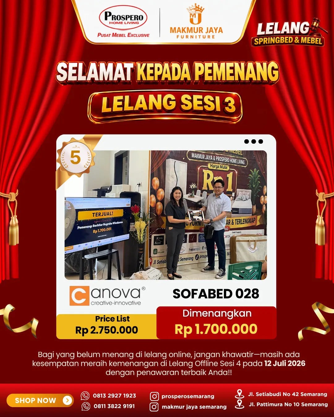 Serah Terima Sofabed CANOVA SB-028