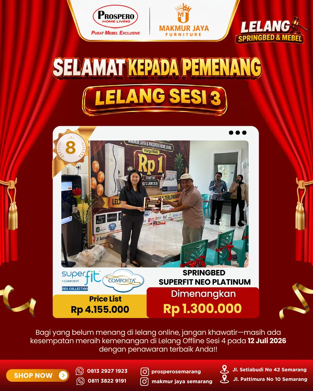 Serah Terima Kasur SUPERFIT neo platinum ukuran 160x200