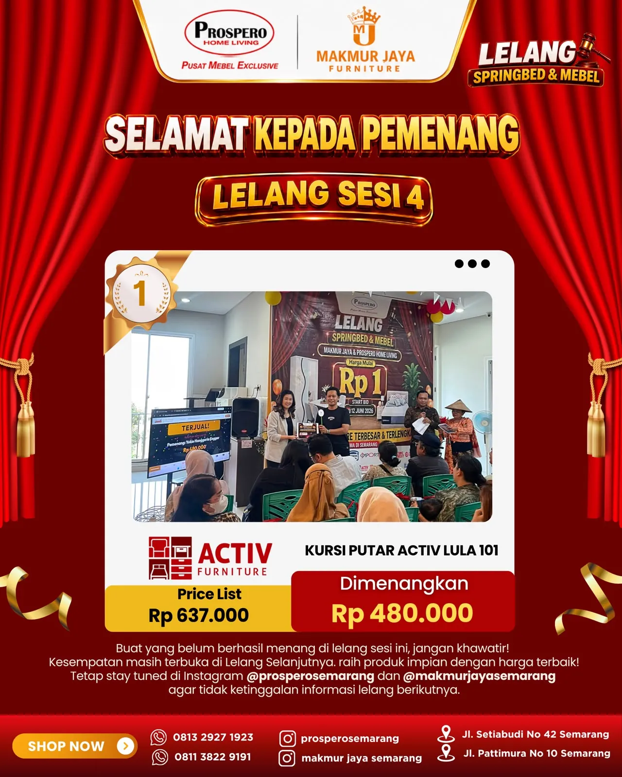 Serah Terima Kursi Putar Activ Lula 101