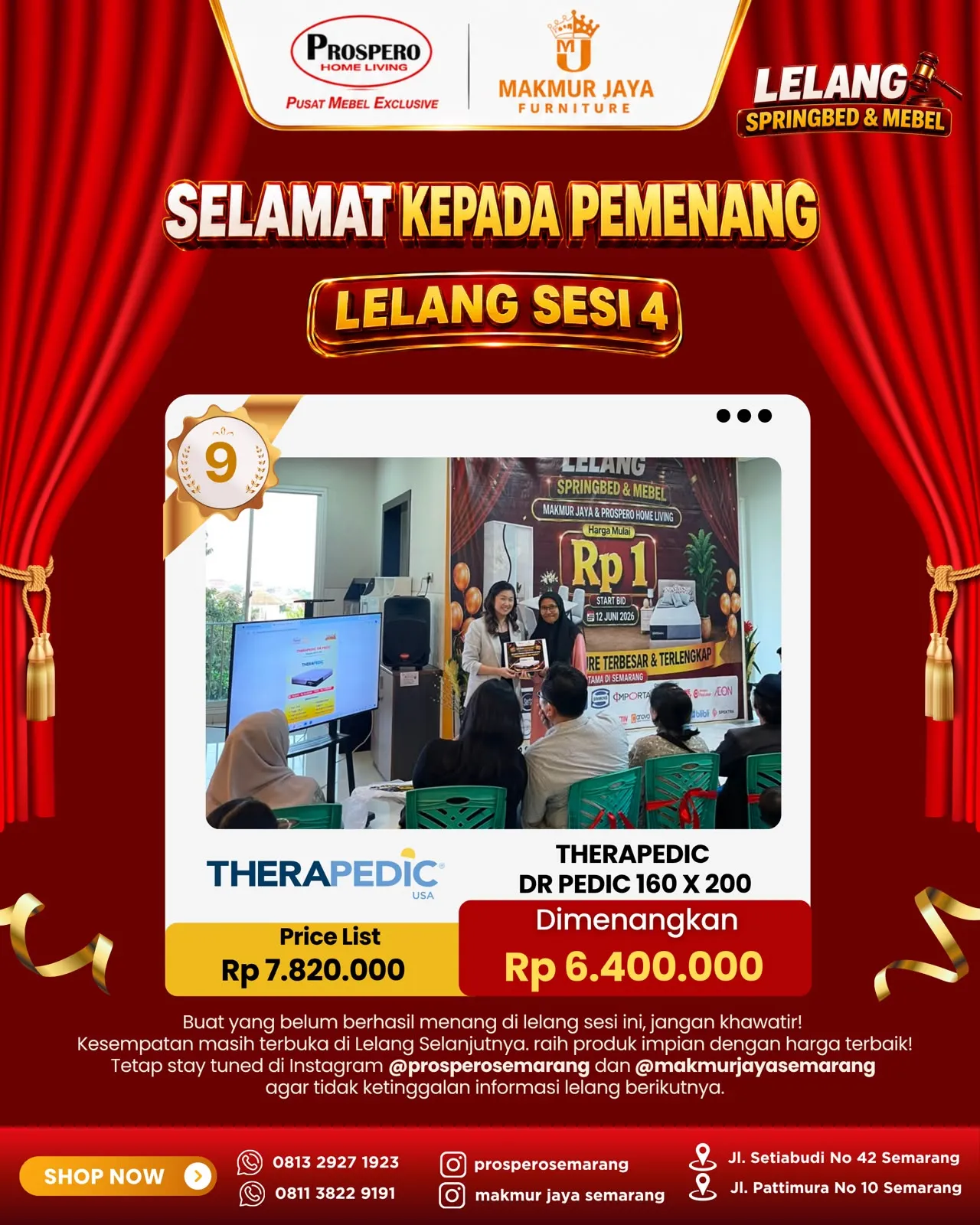 Serah Terima Kasur THERAPEDIC dr pedic ukuran 160x200